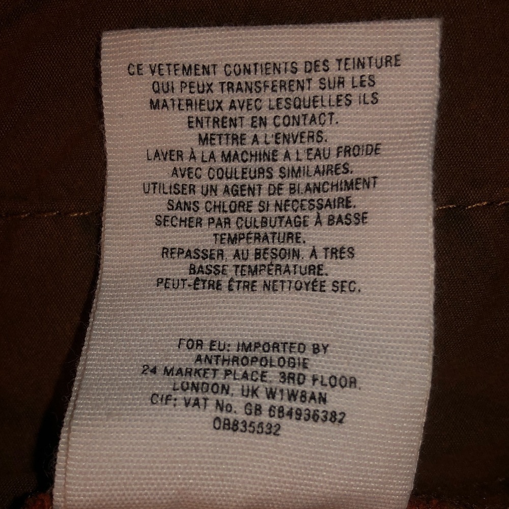 Anthropologie Rowan Embroidered Joggers brown orange (size XS) - Picture 11 of 11